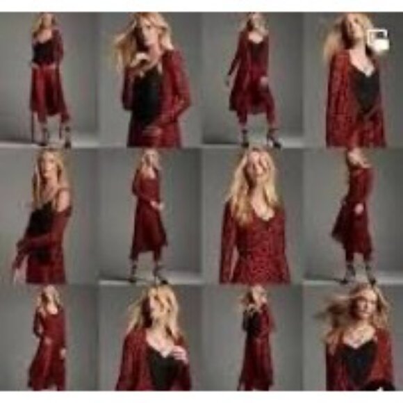 💰BOGO💰New CAbi Red Leopard Print Siren Wrap Dress sz M - Picture 2 of 11